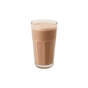 Vaso de batido de leche con chocolate de 350 ml.