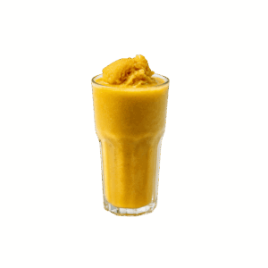 Vaso de frappé de leche dorada de 350 ml elaborado con cúrcuma y jengibre.