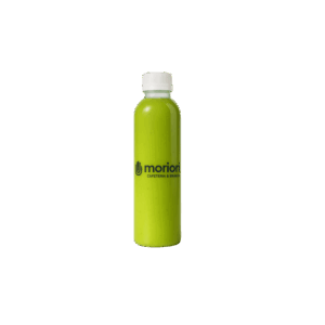 Botella de jugo verde natural de 250 ml elaborado con piña, espinaca, apio y chía.