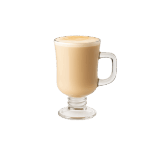 Taza de café latte de 350 ml preparado con leche.