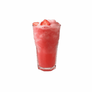 Vaso de smoothie de frutos rojos de 350 ml preparado con hielo y un toque de limón.