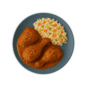 Menú del lunes: pepián de pollo con arroz a la jardinera