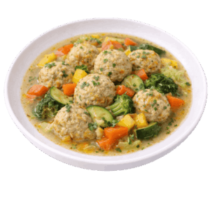 Albóndigas de pollo con verduras (Menú individual)