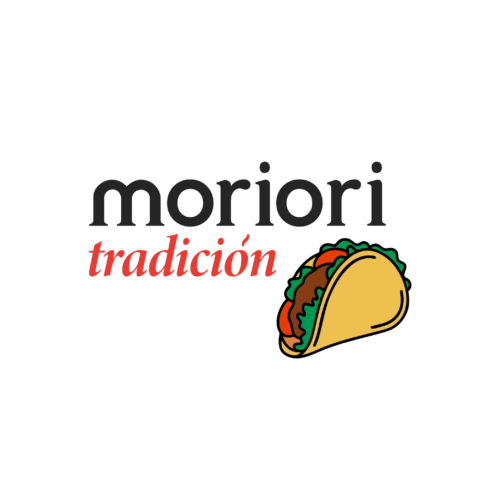 Logo de Moriori Tradición con icono de taco